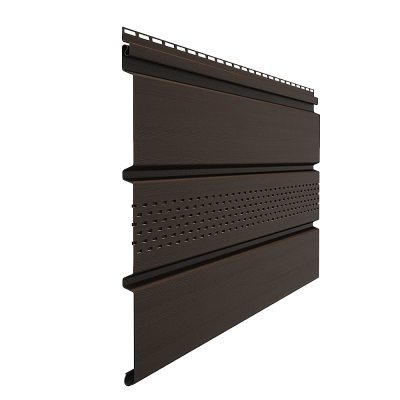 Софит ДЁКЕ STANDARD с центральной перфорацией (0,305*3,05) Шоколад фото Центр Металлокровли