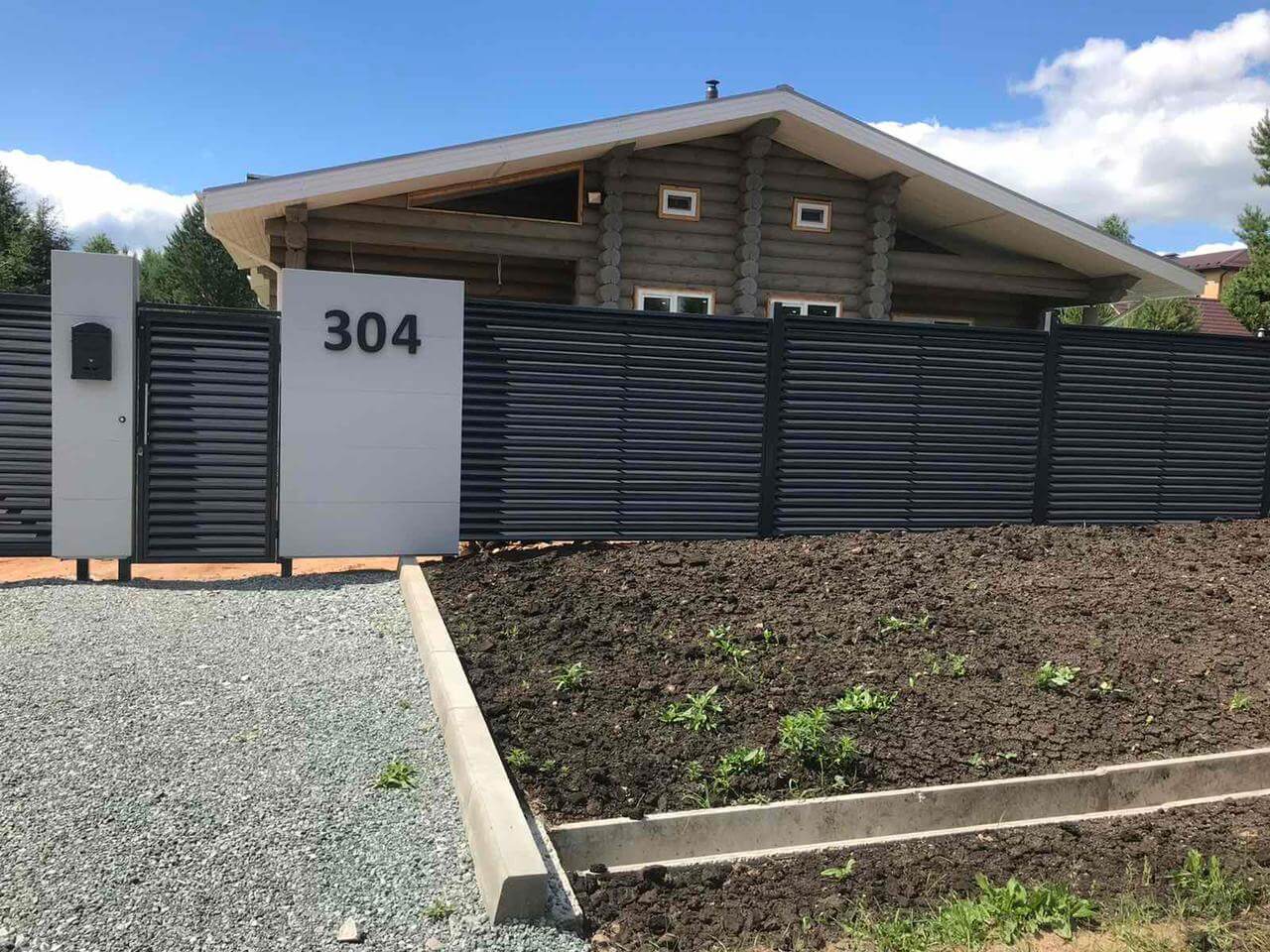 Забор-жалюзи ЭКО-Z 7024 серый графит в Ижевске 1