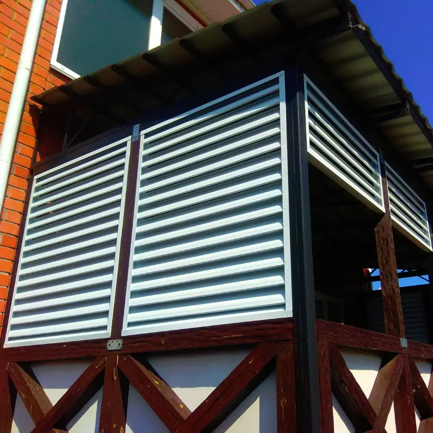 Фото 2 Беседка ламели Еврожалюзи RAL9003 Белый двусторонний