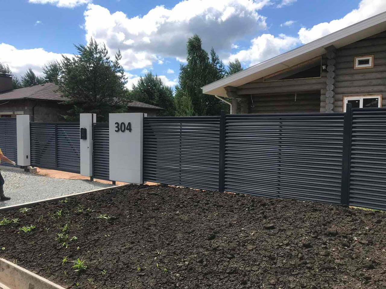 Забор-жалюзи ЭКО-Z 7024 серый графит в Ижевске 2