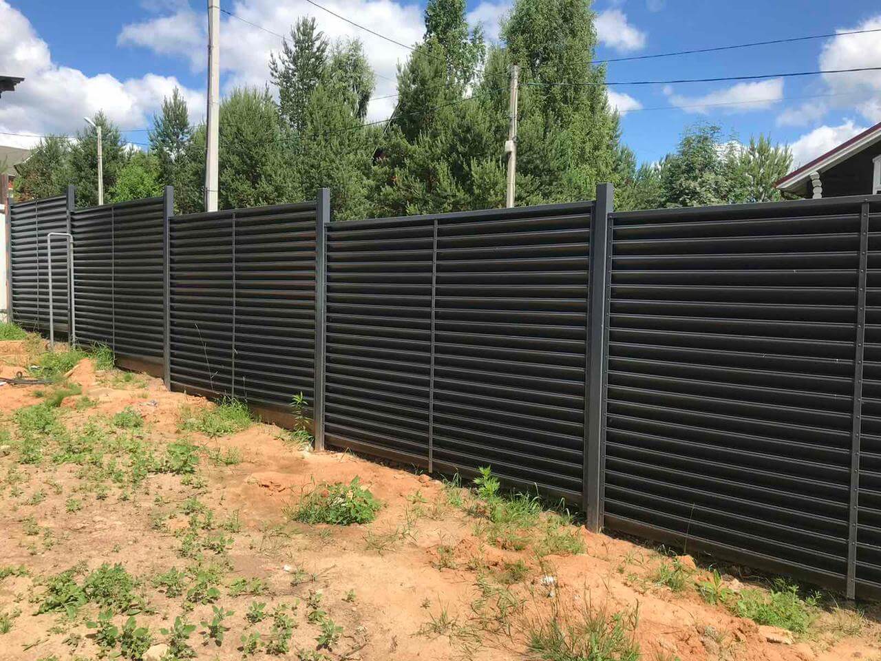 Забор-жалюзи ЭКО-Z 7024 серый графит в Ижевске 3