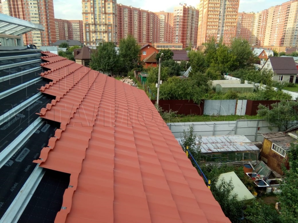 Металлочерепица Геркулес 8004 терракотовый Стальной Бархат от Центра Металокровли в Таразе