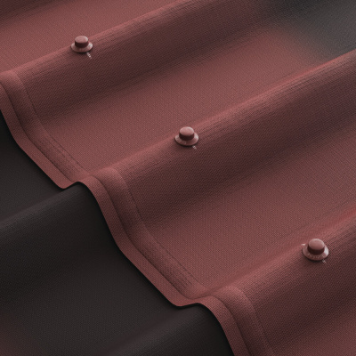 Черепица Ондулин цвет красный крепление на кровле